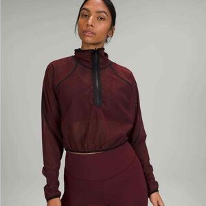 Lululemon Athletica Reversible Mesh 1/2 Zip Jacket Burgundy and Black Pullover